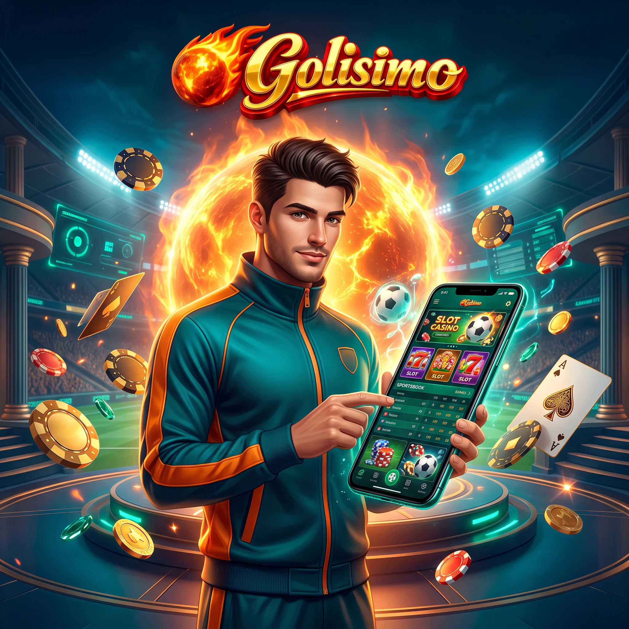 Golisimo mobile casino on a smartphone